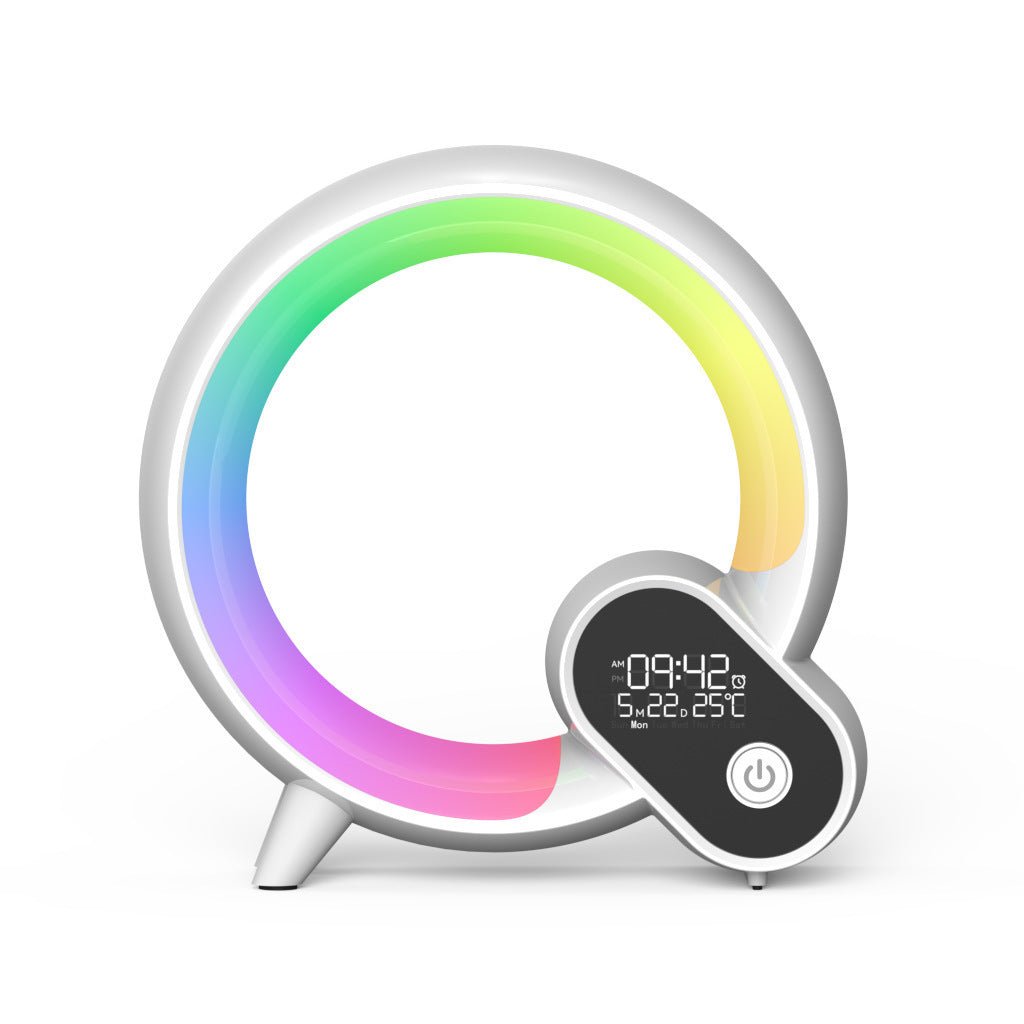 Creative Q Light Analog Sunrise Digital Display Alarm Clock Bluetooth Audio Intelligent Wake - up Q Colorful Atmosphere Light - AL AZLAN SHOP alazlanshop