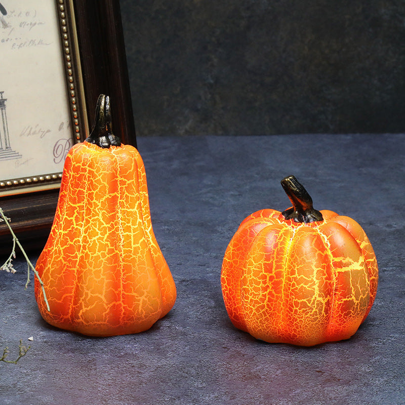 Halloween Pumpkin Lantern Led Candle Resin Luminous Pumpkin
