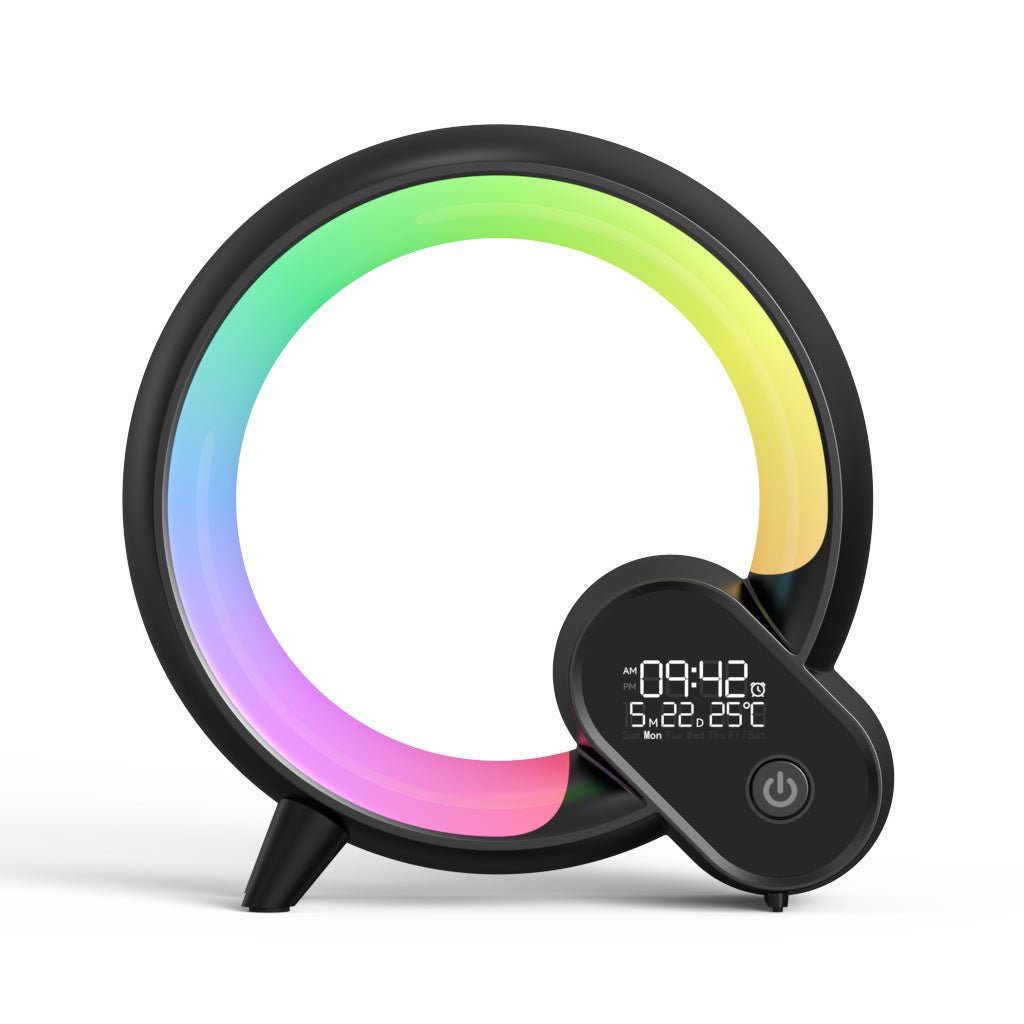 Creative Q Light Analog Sunrise Digital Display Alarm Clock Bluetooth Audio Intelligent Wake - up Q Colorful Atmosphere Light - AL AZLAN SHOP alazlanshop