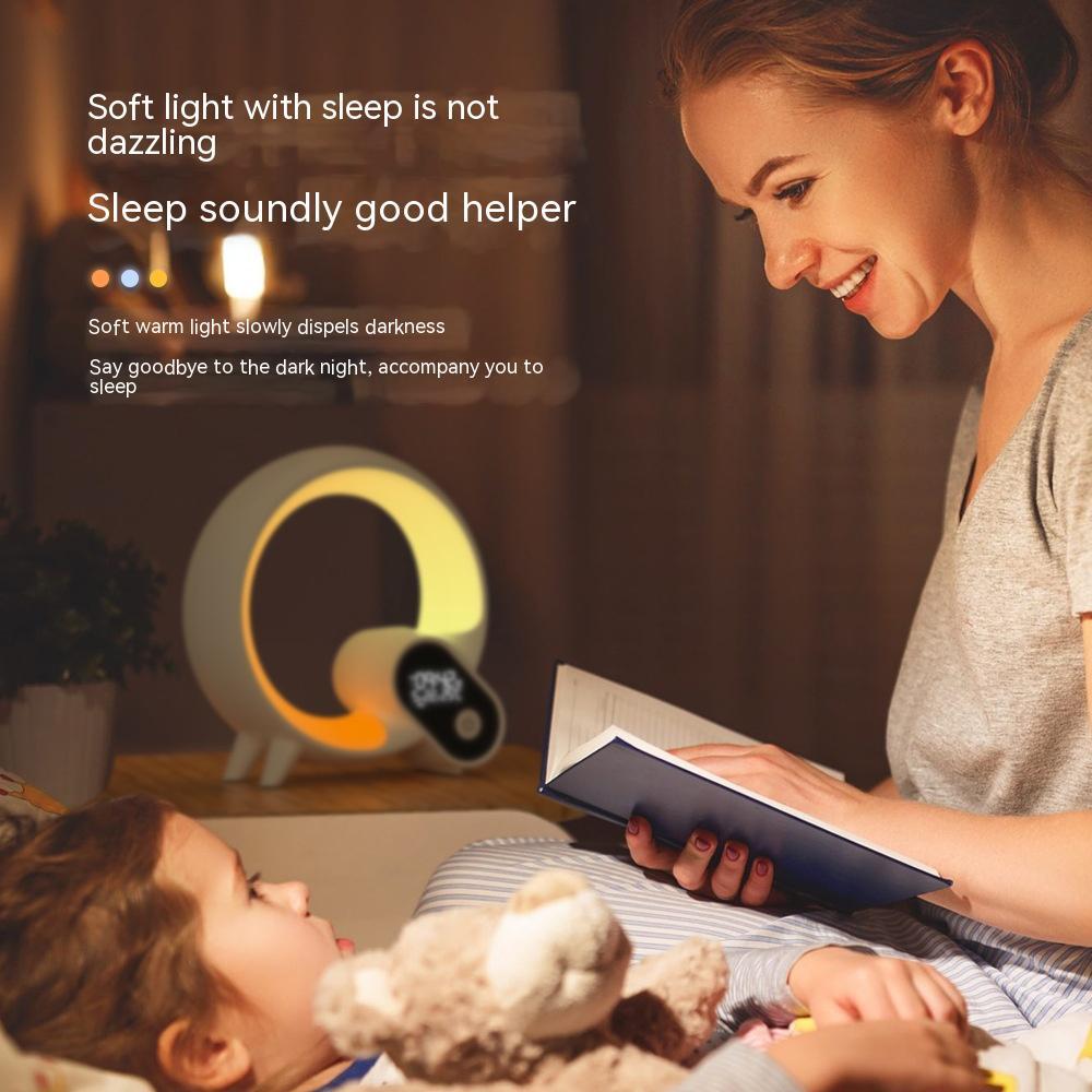 Creative Q Light Analog Sunrise Digital Display Alarm Clock Bluetooth Audio Intelligent Wake - up Q Colorful Atmosphere Light - AL AZLAN SHOP alazlanshop