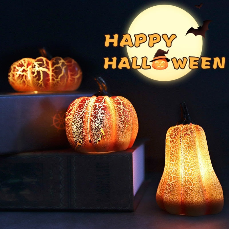 Halloween Pumpkin Lantern Led Candle Resin Luminous Pumpkin