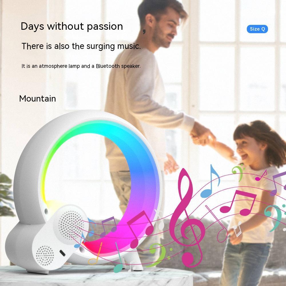 Creative Q Light Analog Sunrise Digital Display Alarm Clock Bluetooth Audio Intelligent Wake - up Q Colorful Atmosphere Light - AL AZLAN SHOP alazlanshop