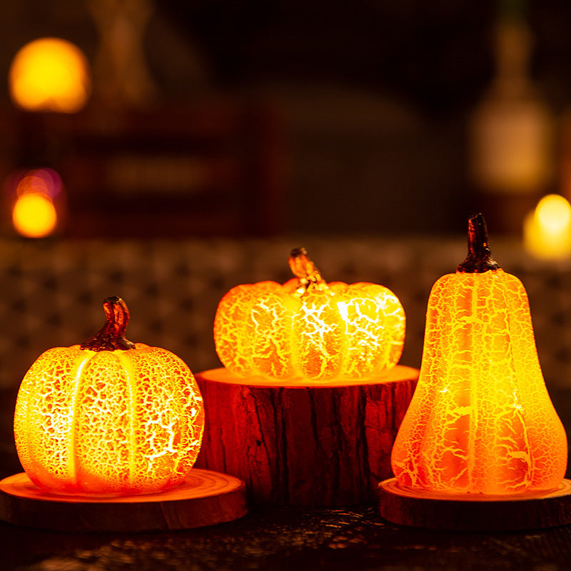 Halloween Pumpkin Lantern Led Candle Resin Luminous Pumpkin