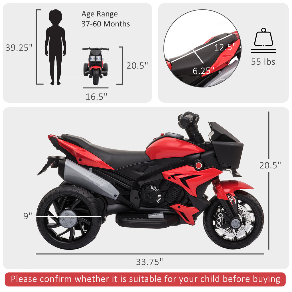 Red 6V Kids Electric Motorcycle Ride - On Dirt Bike Toy With Music Horn Headlights - AL AZLAN SHOP alazlanshop