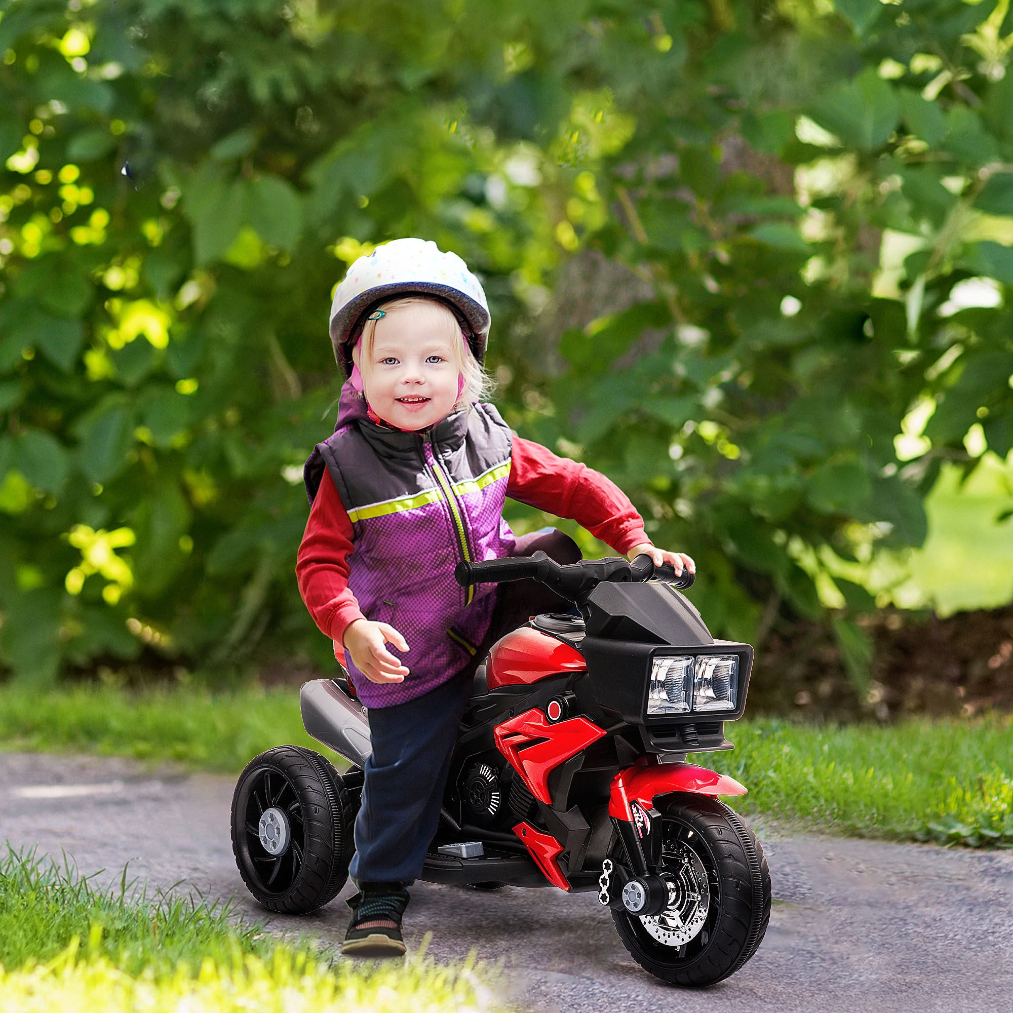 Red 6V Kids Electric Motorcycle Ride - On Dirt Bike Toy With Music Horn Headlights - AL AZLAN SHOP alazlanshop