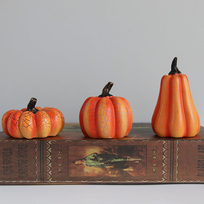 Halloween Pumpkin Lantern Led Candle Resin Luminous Pumpkin