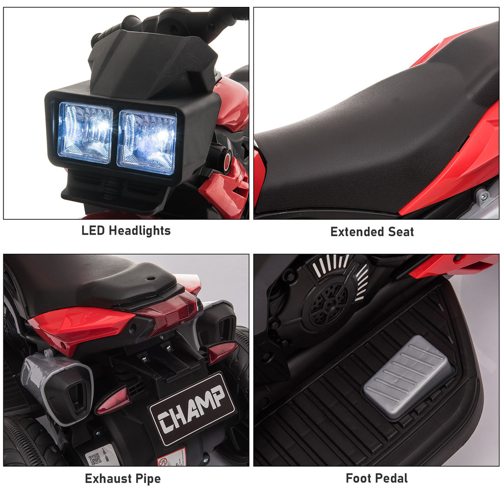Red 6V Kids Electric Motorcycle Ride - On Dirt Bike Toy With Music Horn Headlights - AL AZLAN SHOP alazlanshop