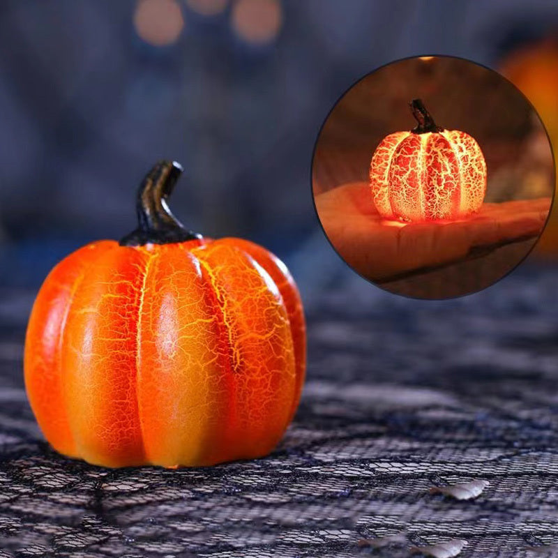 Halloween Pumpkin Lantern Led Candle Resin Luminous Pumpkin
